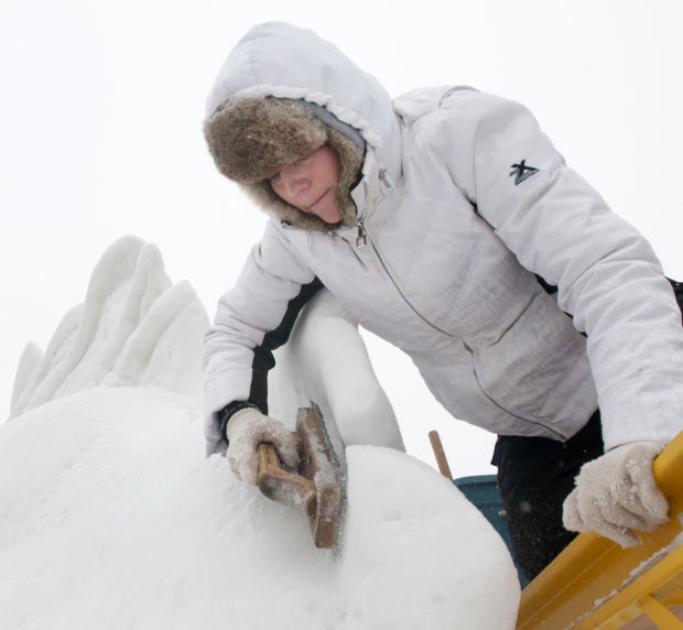 Snow sculpting competition